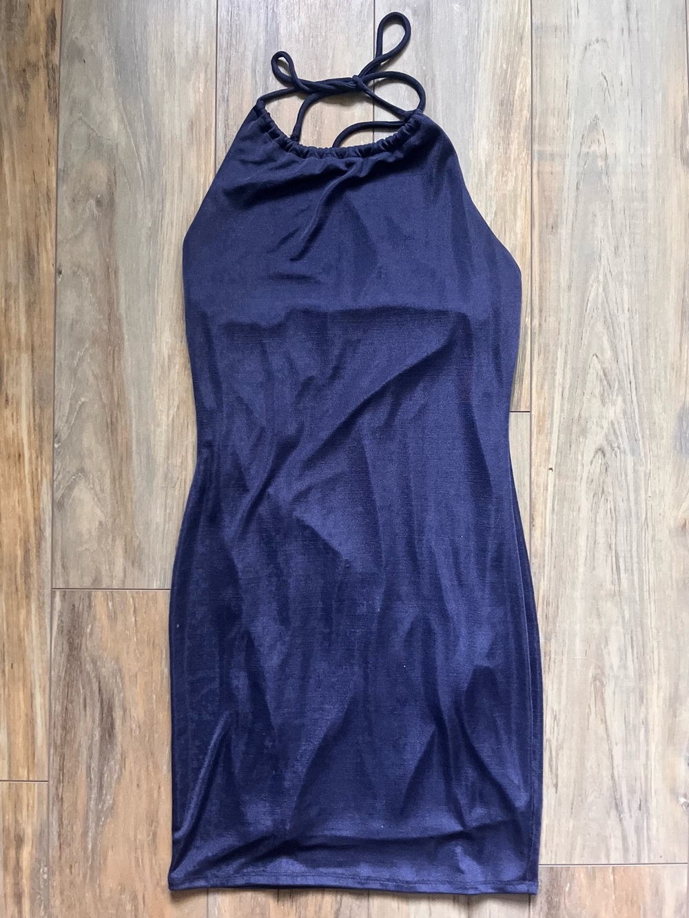 Forever 21 Navy Halter Mini Dress with Tie Neck
